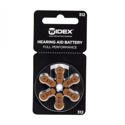 Батарейки для слуховых аппаратов WIDEX (zinc-air) №312