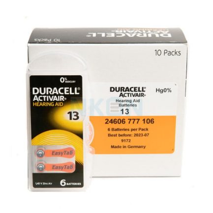 Батарейки для слухового аппарата Duracell Activair №13 (Германия)