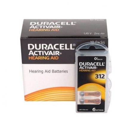 Батарейки для слухового аппарата Duracell Activair №312 (Германия)