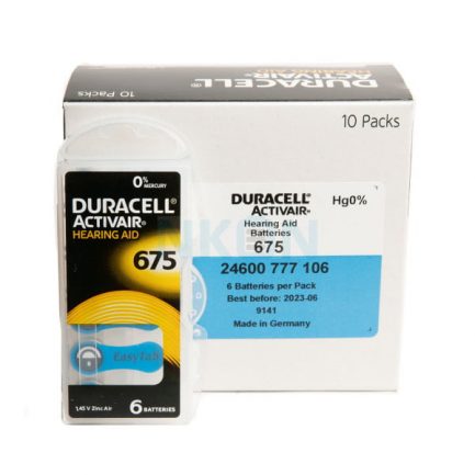 Батарейки для слухового аппарата Duracell Activair №675 (Германия)