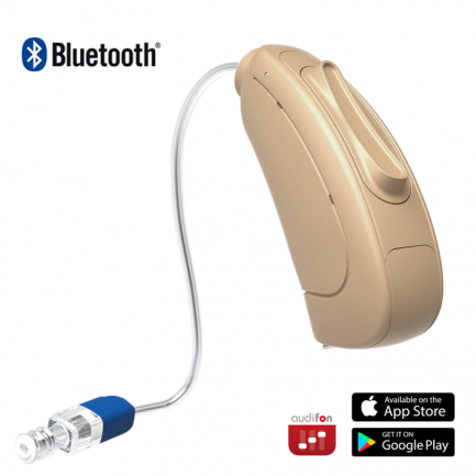 Купити Мініатюрний слуховий апарат Audifon RISA R з ресивером та Bluetooth® з прямою передачею звуку на iOS та Android