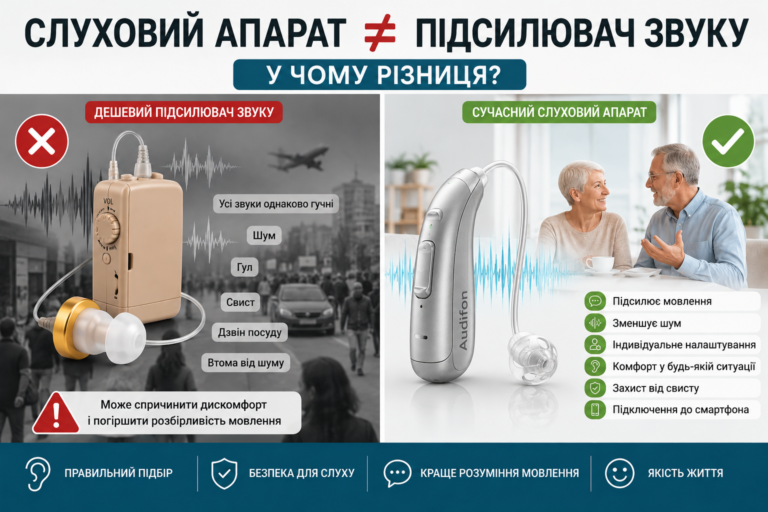 Слуховий апарат чи дешевий підсилювач звуку: у чому різниця? 🦻 Блог Центру Слуху SAS Слуховий апарат чи підсилювач звуку – у чому різниця? | Центр Слуху SAS